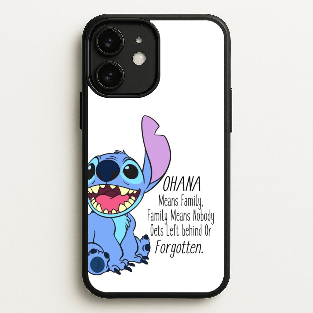Ohana Means Family - Blue Alien - Disney Phone Case for iPhone 11