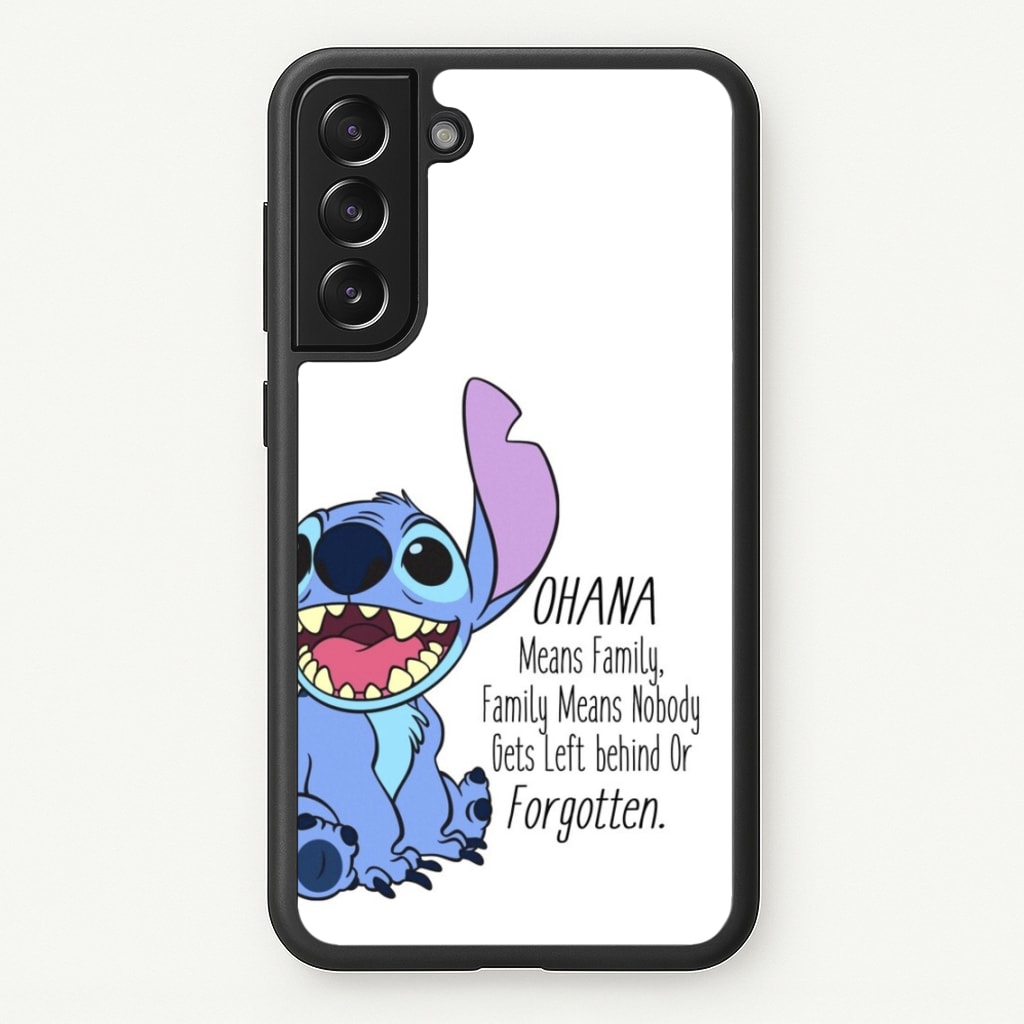 Ohana Means Family - Blue Alien - Disney Phone Case for Galaxy S22 Plus