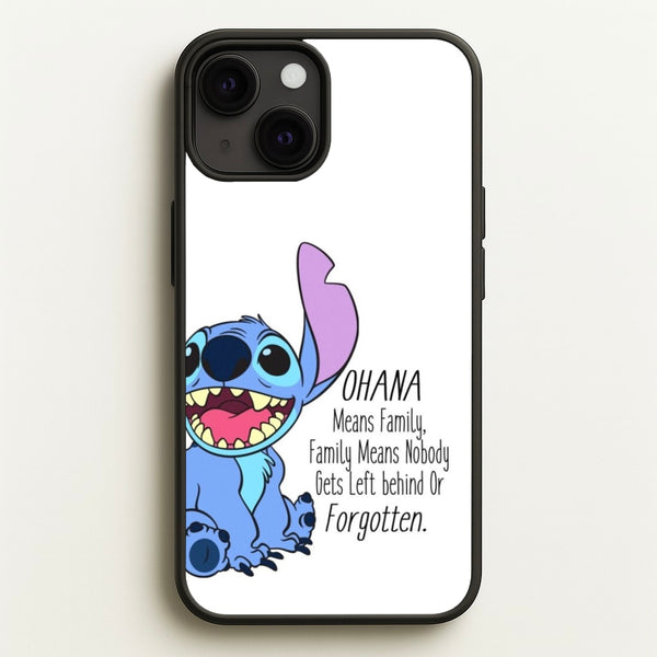 Ohana Means Family - Blue Alien - Disney Phone Case for iPhone 13