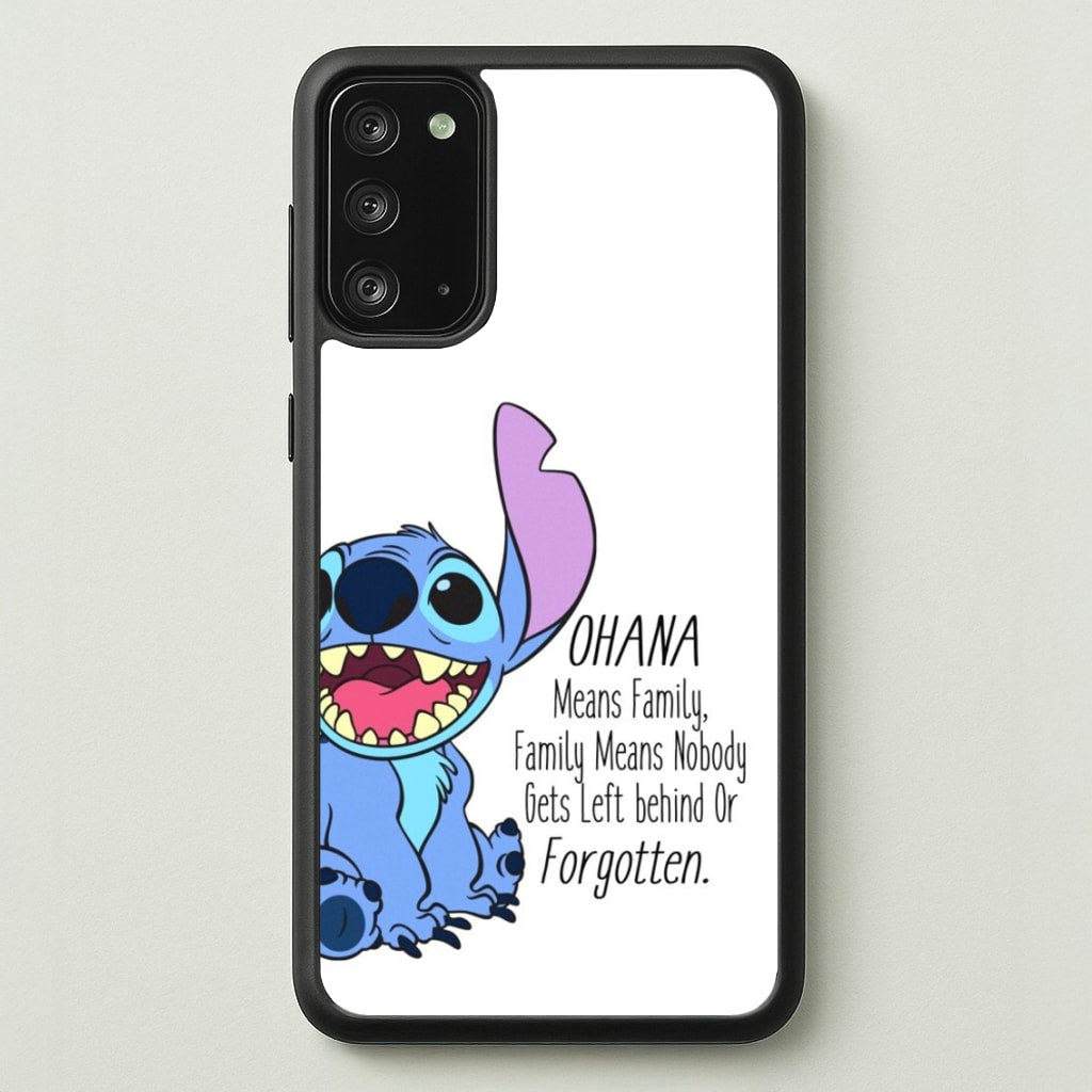Ohana Means Family - Blue Alien - Disney Phone Case for Galaxy Note 20