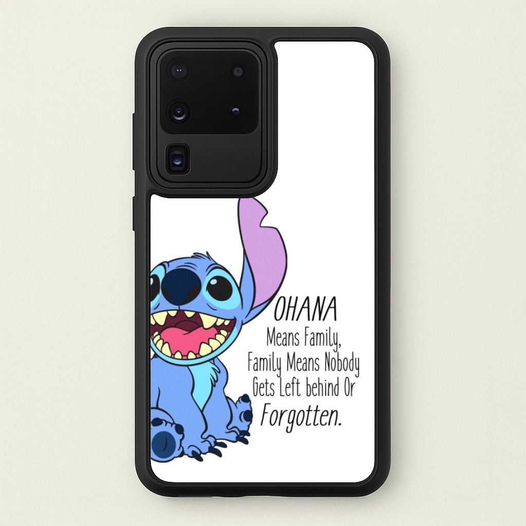 Ohana Means Family - Blue Alien - Disney Phone Case for Galaxy S20 Ultra