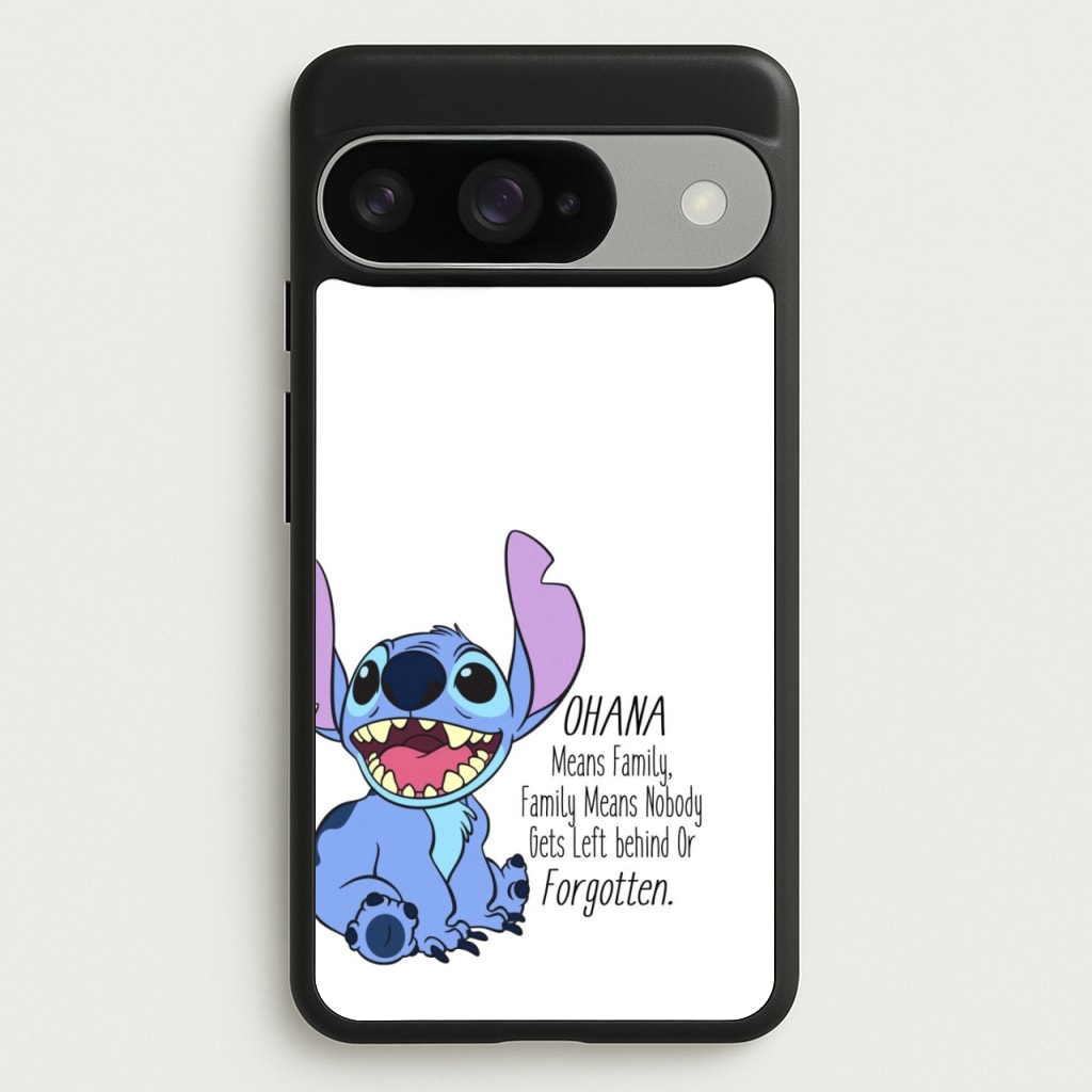 Ohana Means Family - Blue Alien Phone Case for Google Pixel 10 / 10 Pro