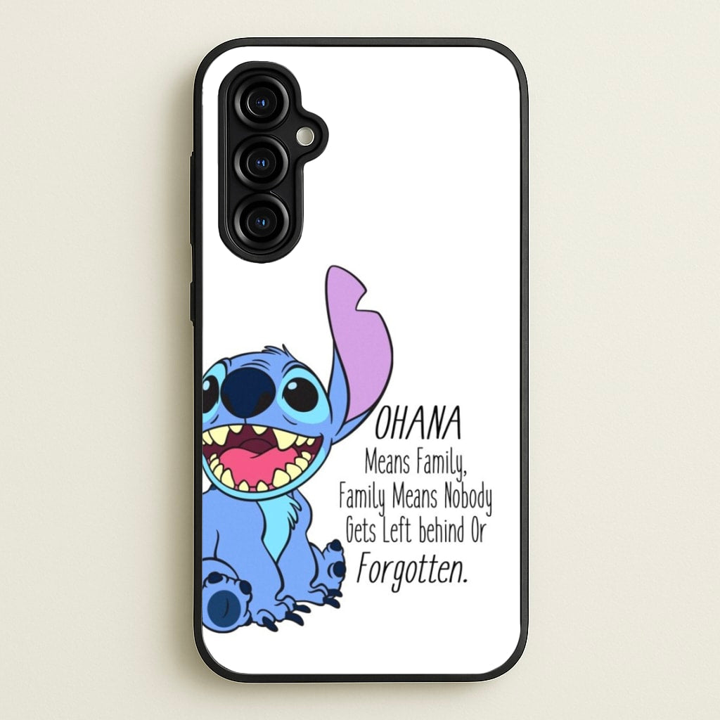 Ohana Means Family - Blue Alien - Disney Phone Case for Galaxy A54