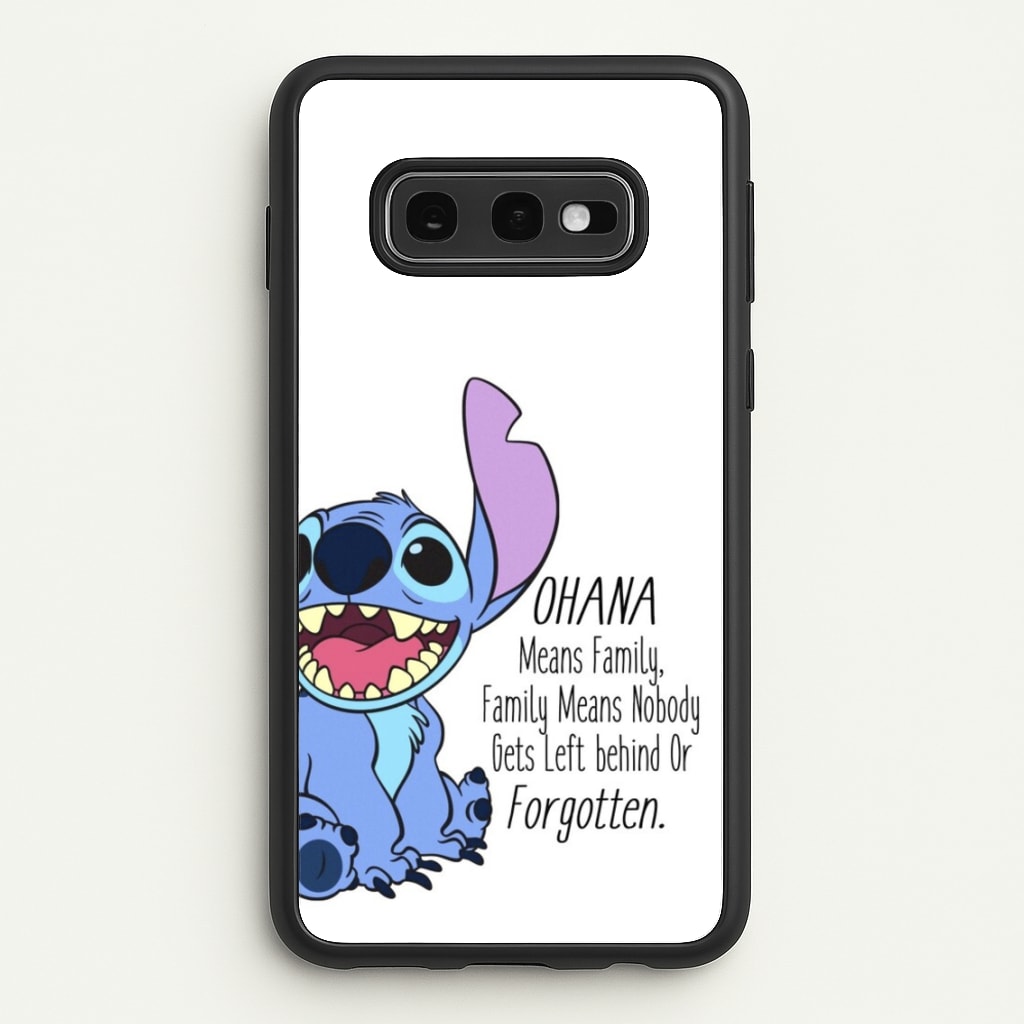 Ohana Means Family - Blue Alien - Disney Phone Case for Galaxy S10e