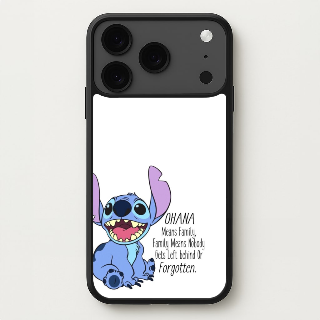 Ohana Means Family - Blue Alien Phone Case for iPhone 17 Pro Max