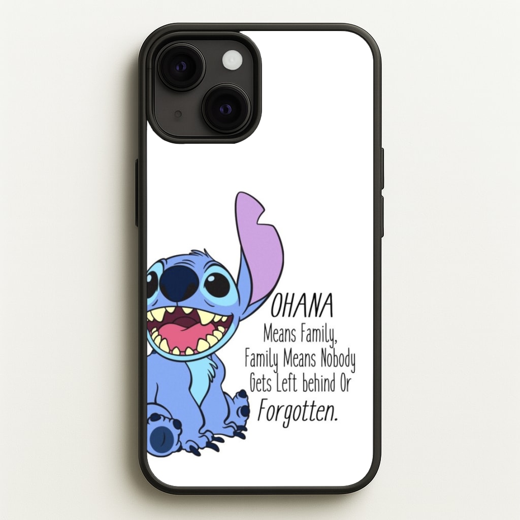 Ohana Means Family - Blue Alien - Disney Phone Case for iPhone 13 Mini