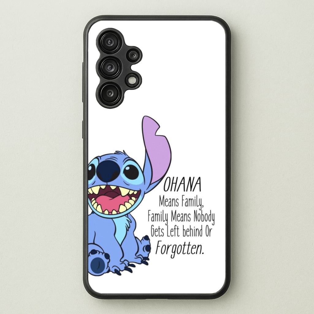 Ohana Means Family - Blue Alien - Disney Phone Case for Galaxy A13