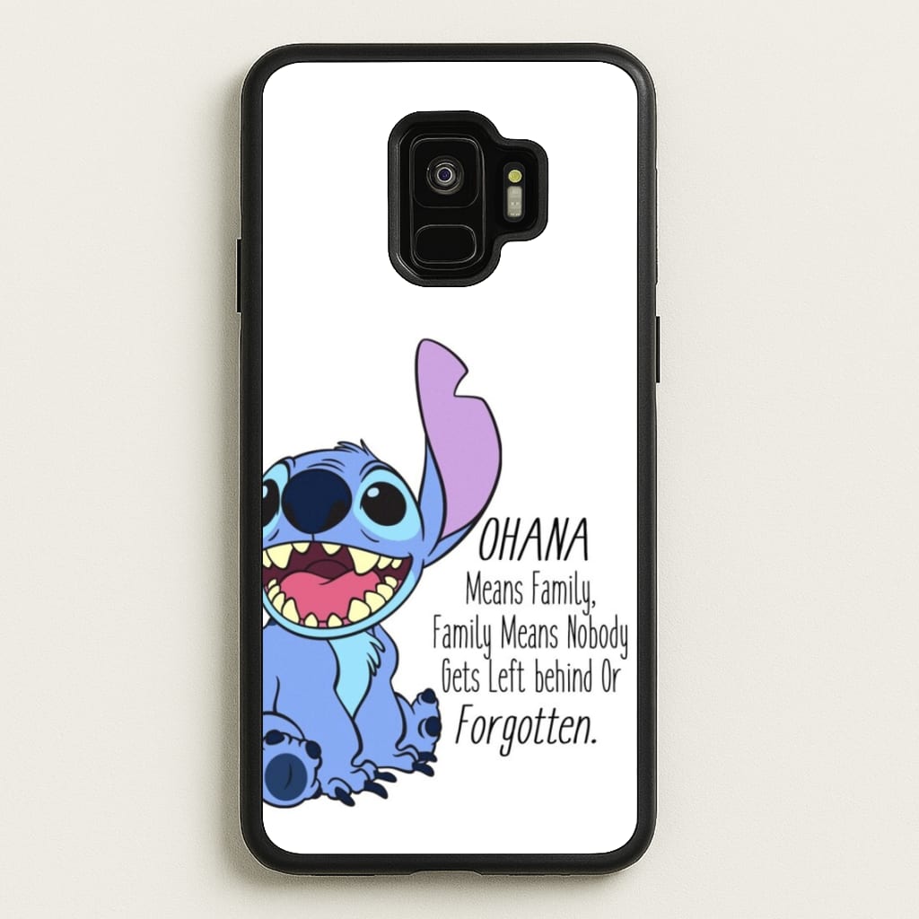 Ohana Means Family - Blue Alien - Disney Phone Case for Galaxy S9