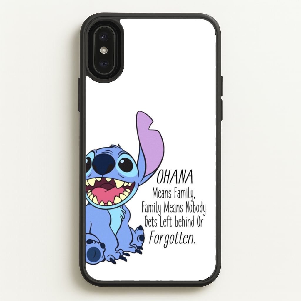 Ohana Means Family - Blue Alien - Disney Phone Case for iPhone XS Max