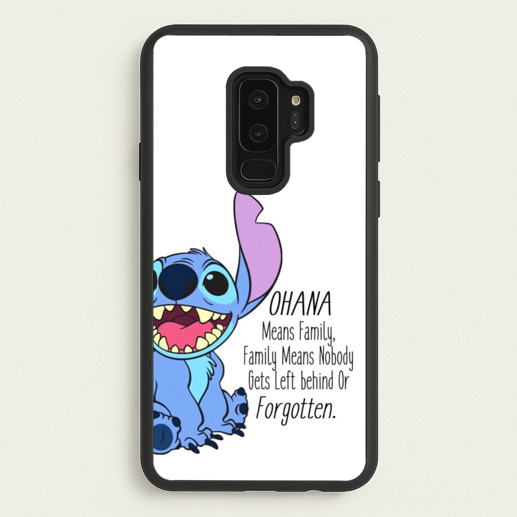 Ohana Means Family - Blue Alien - Disney Phone Case for Galaxy S9 Plus