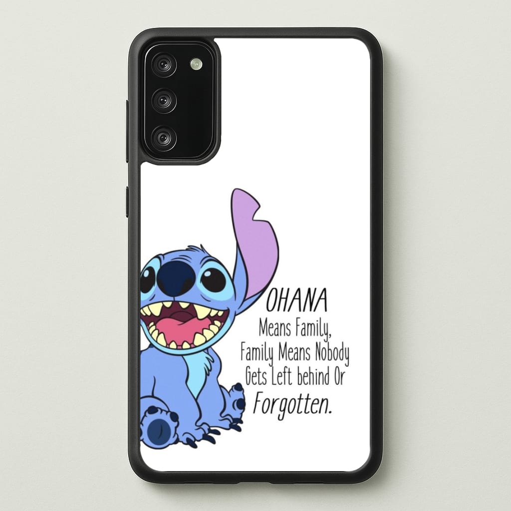 Ohana Means Family - Blue Alien - Disney Phone Case for Galaxy S20FE