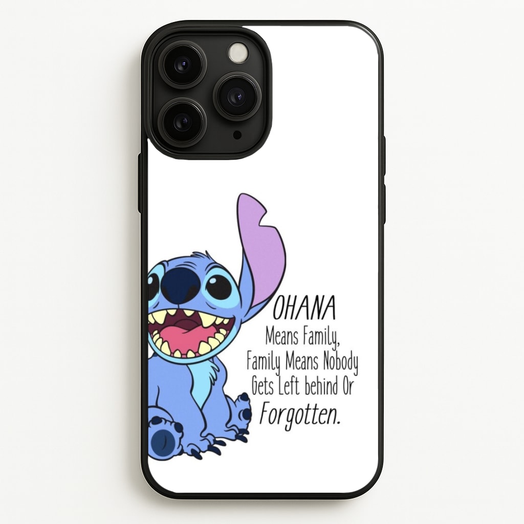Ohana Means Family - Blue Alien - Disney Phone Case for iPhone 11 Pro
