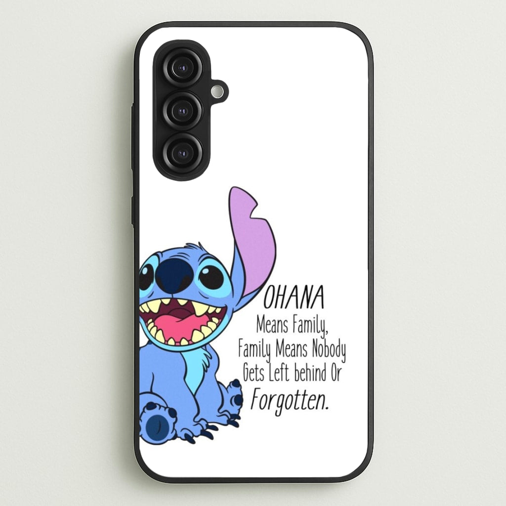 Ohana Means Family - Blue Alien - Disney Phone Case for Galaxy S23FE