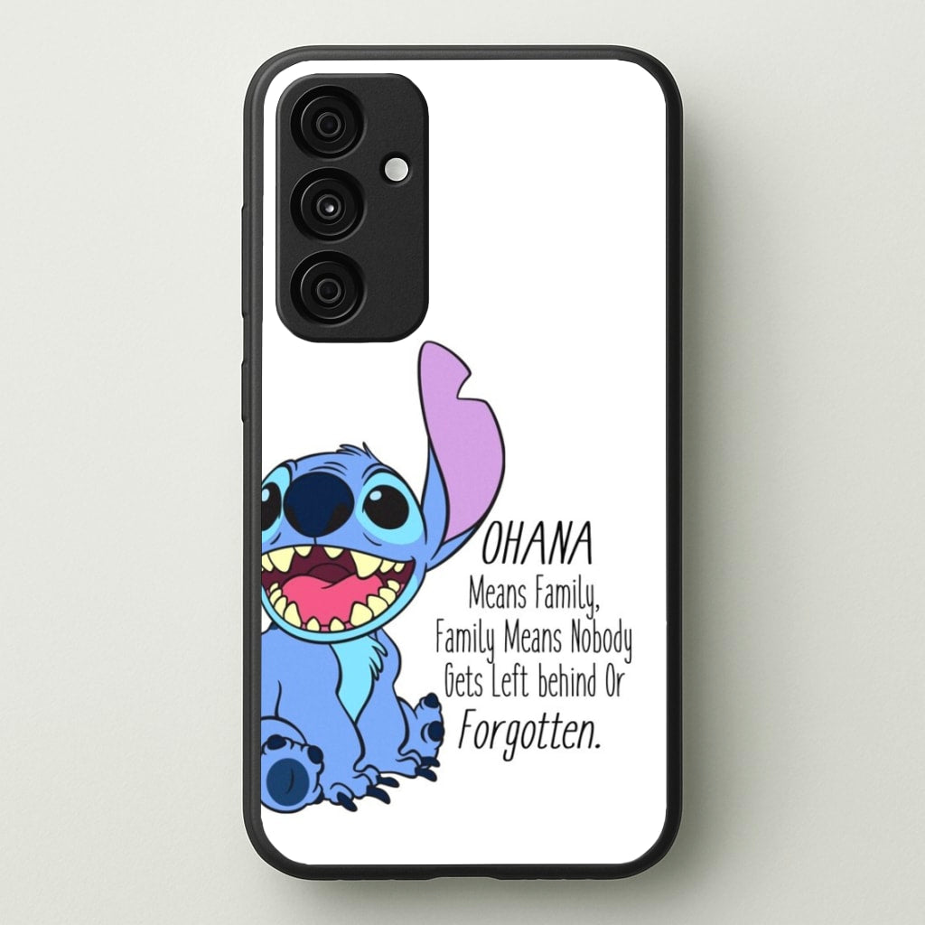 Ohana Means Family - Blue Alien - Disney Phone Case for Galaxy A55