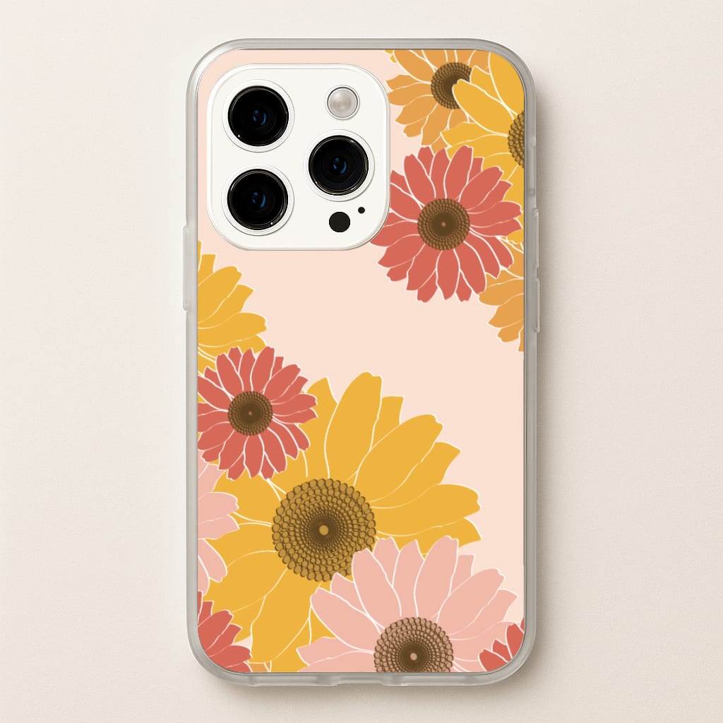 Sunflower Floral Pattern - Patterns Phone Case for iPhone 15 Pro Max