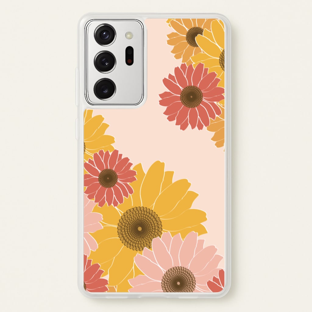Sunflower Floral Pattern - Patterns Phone Case for Galaxy Note 20 Ultra