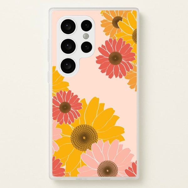 Sunflower Floral Pattern - Patterns Phone Case for Galaxy S24 Ultra