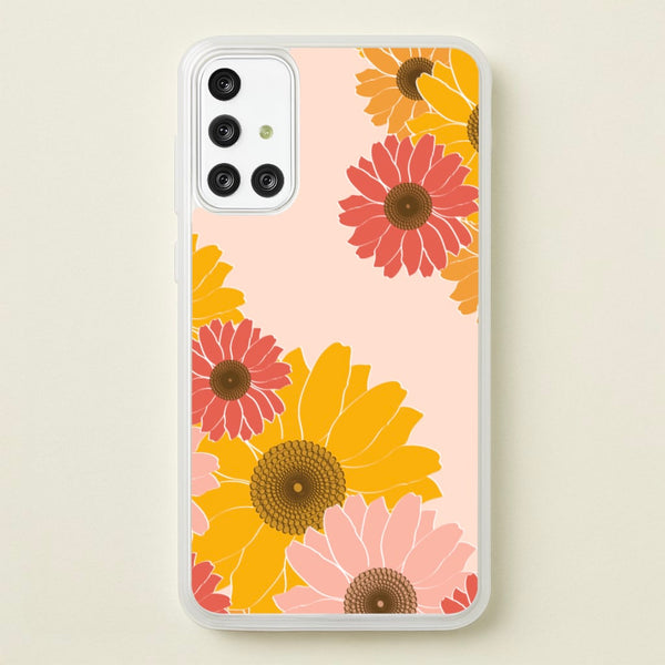 Sunflower Floral Pattern - Patterns Phone Case for Galaxy A71