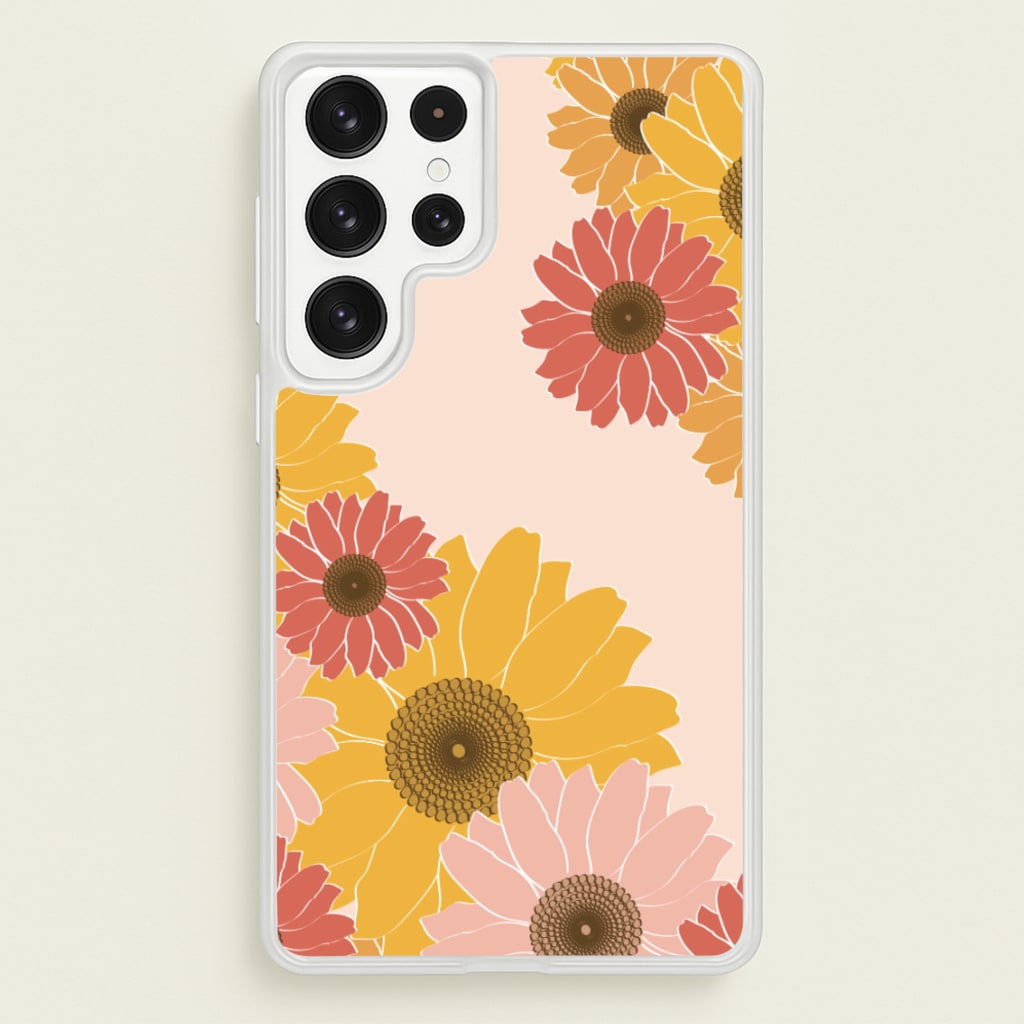 Sunflower Floral Pattern - Patterns Phone Case for Galaxy S23 Ultra