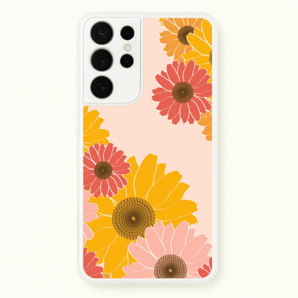 Sunflower Floral Pattern - Patterns Phone Case for Galaxy S21 Ultra