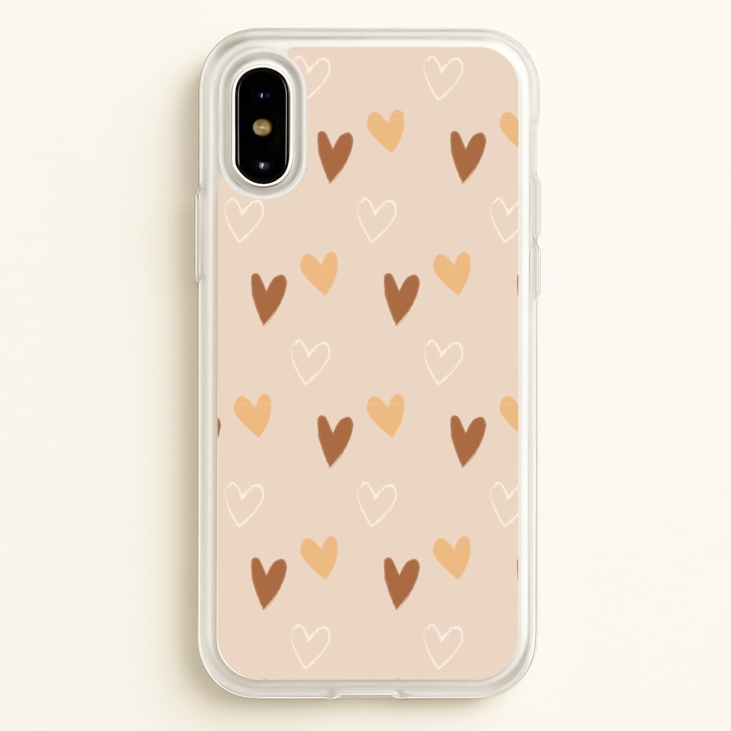 Cute Love Heart Pattern - Pattern Phone Case for iPhone X / XS