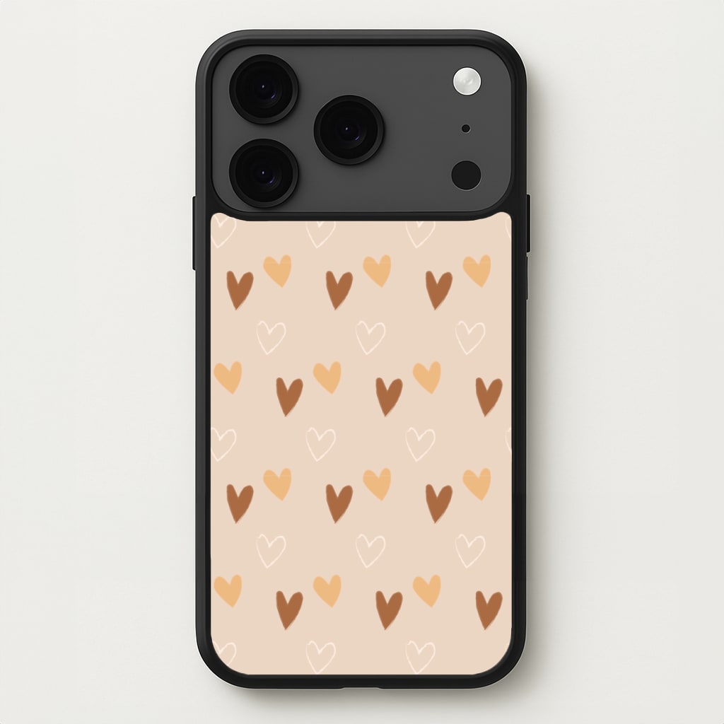 Cute Love Heart Pattern Phone Case for iPhone 17 Pro
