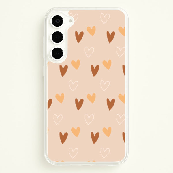 Cute Love Heart Pattern - Pattern Phone Case for Galaxy S23