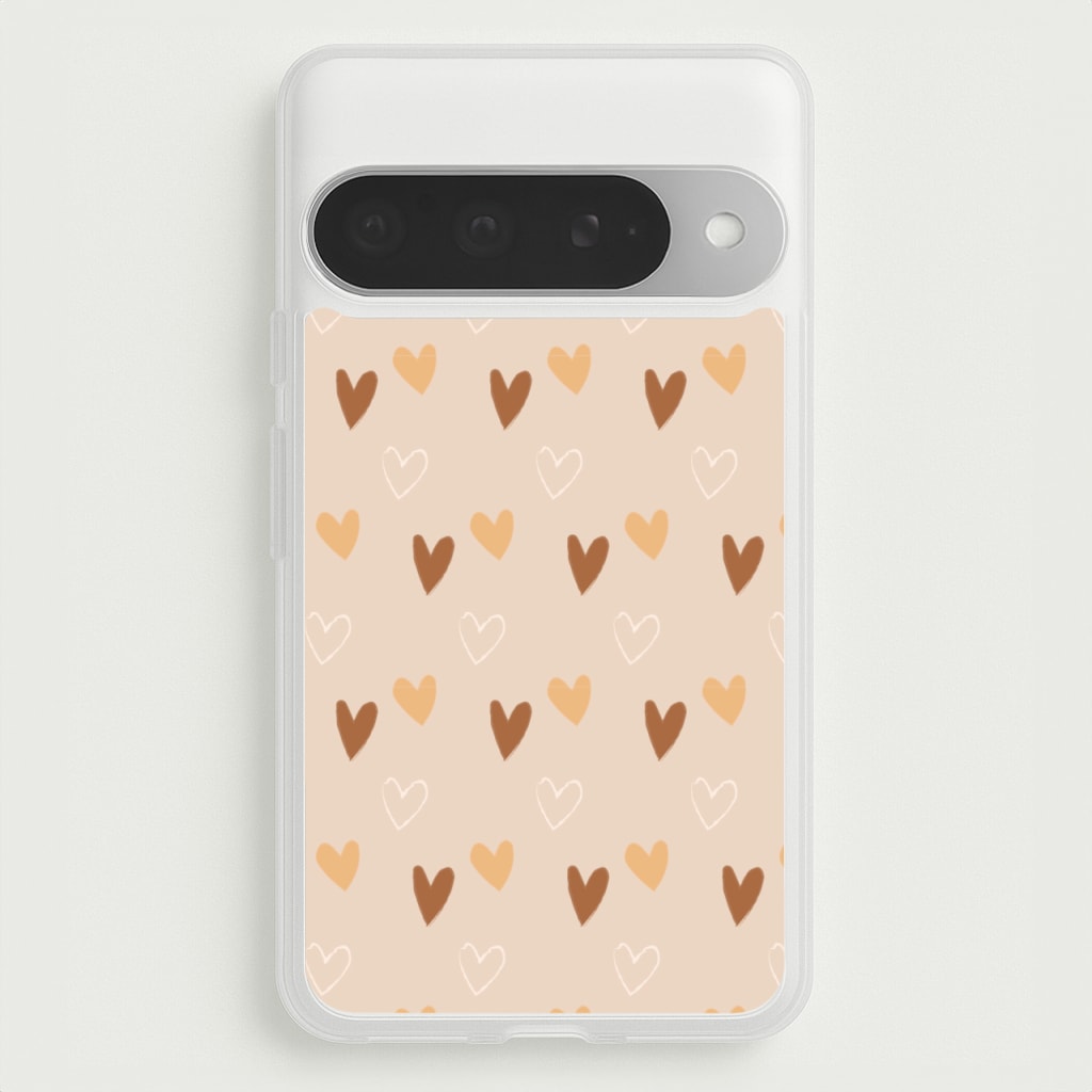 Cute Love Heart Pattern Phone Case for Google Pixel 10 Pro XL