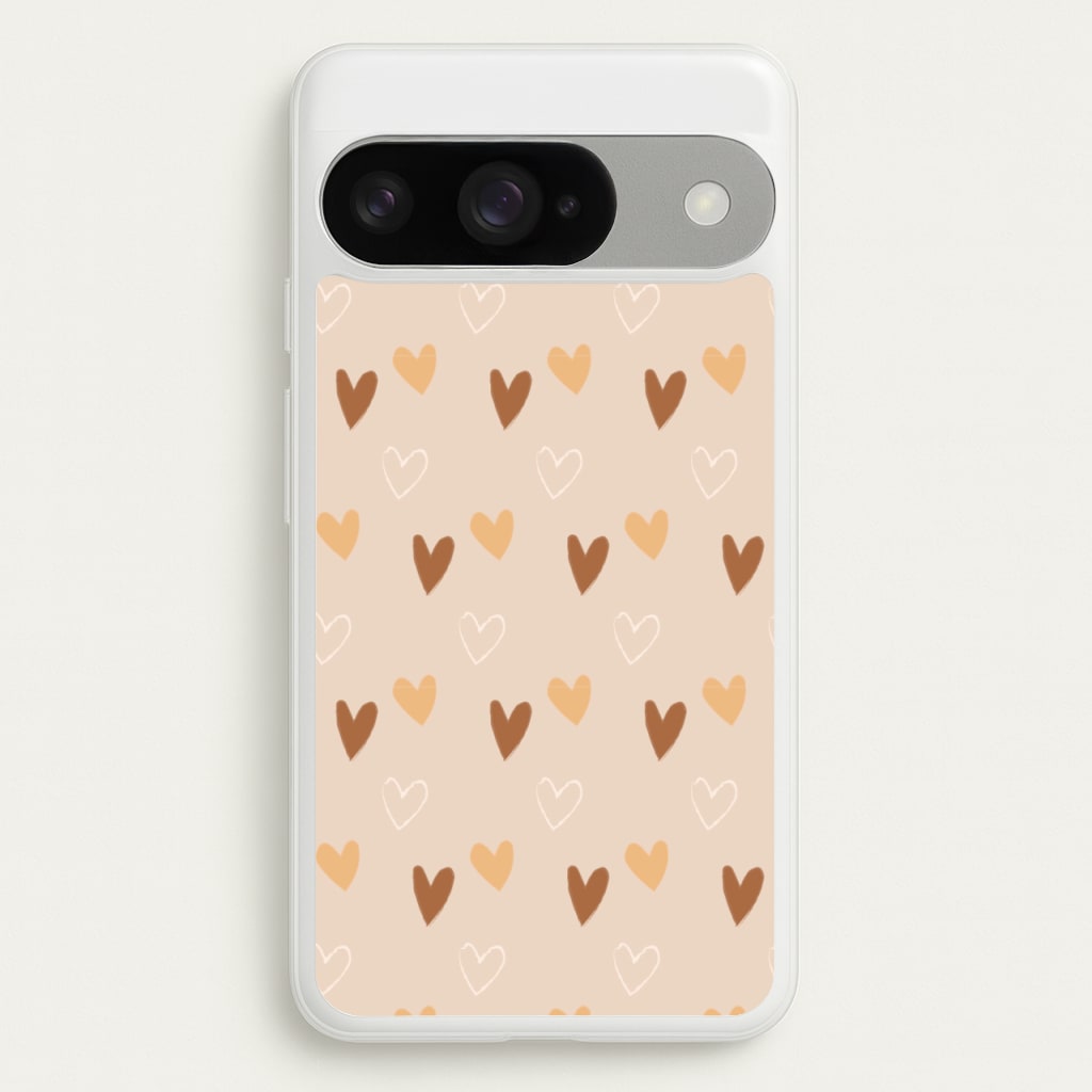 Cute Love Heart Pattern Phone Case for Google Pixel 10 / 10 Pro
