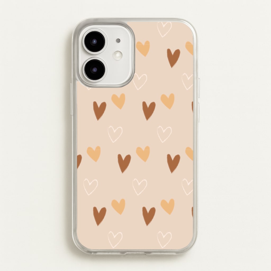 Cute Love Heart Pattern - Pattern Phone Case for iPhone 12 / 12 Pro