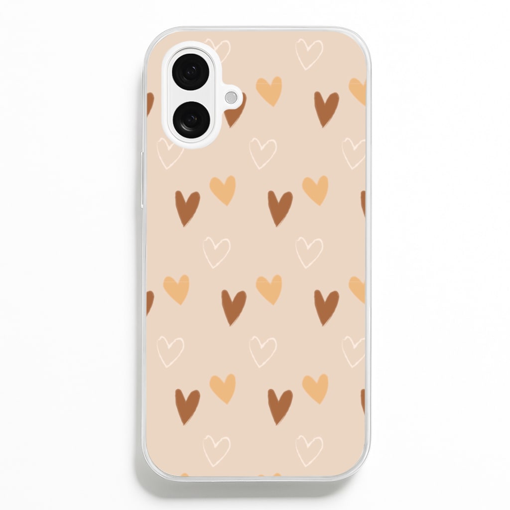 Cute Love Heart Pattern - Pattern Phone Case for iPhone 16 Plus