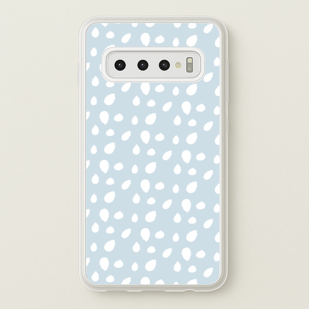Pastel Blue Dots - Pattern Phone Case for Galaxy S10 Plus