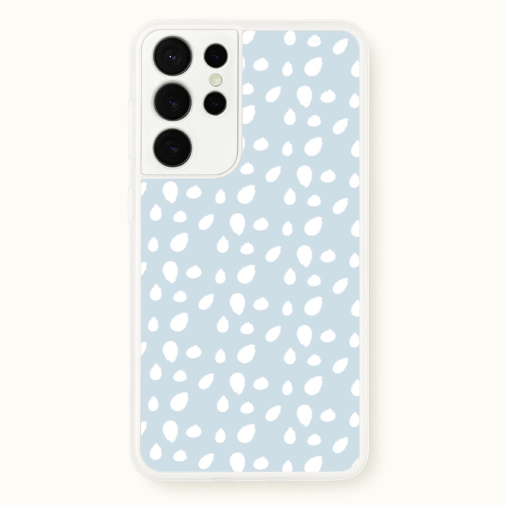 Pastel Blue Dots - Pattern Phone Case for Galaxy S21 Ultra