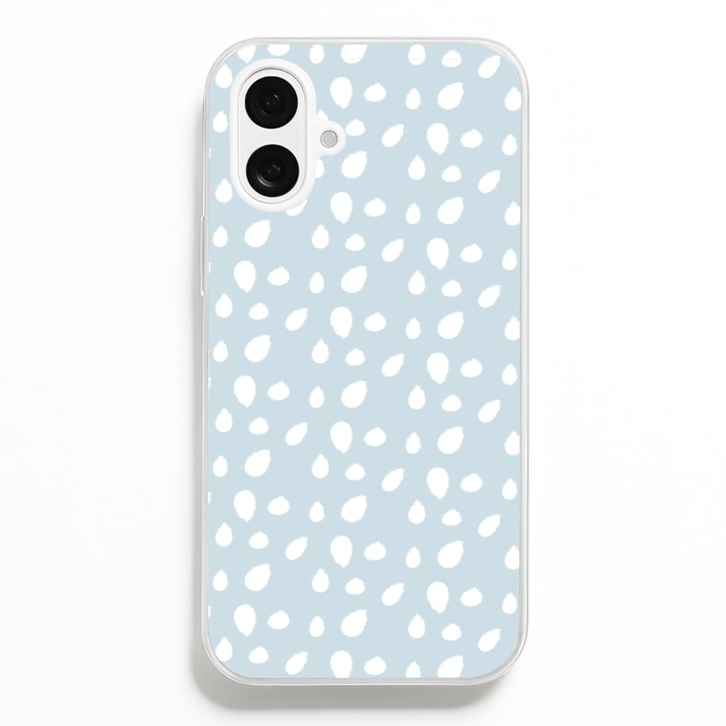 Pastel Blue Dots - Pattern Phone Case for iPhone 16 Plus