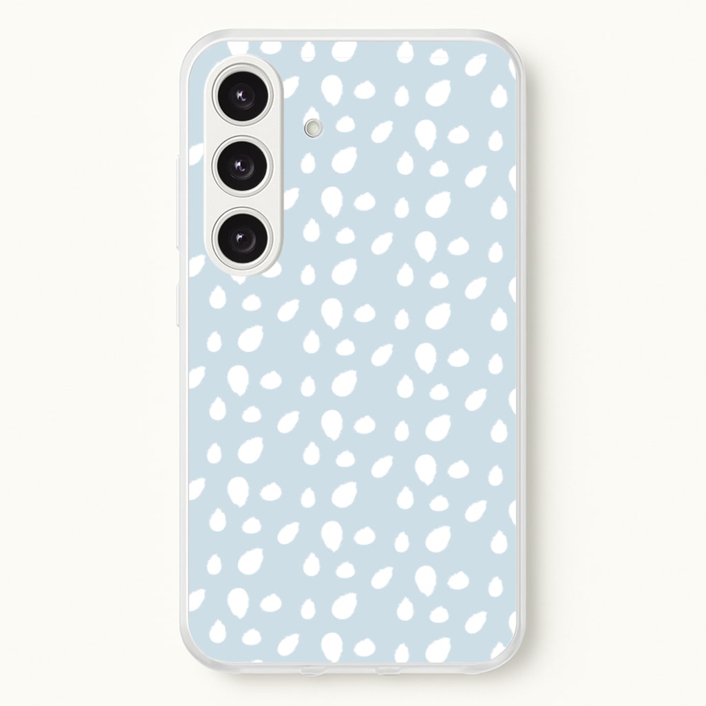 Pastel Blue Dots - Pattern Phone Case for Galaxy S25 Plus