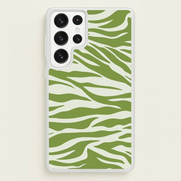 Abstract Green Print - Abstract Phone Case for Galaxy S22 Ultra