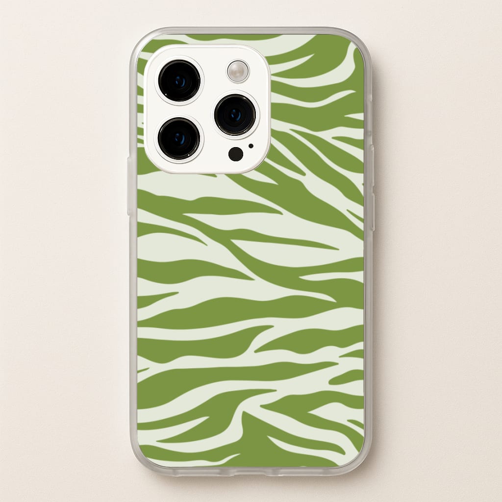 Abstract Green Print - Abstract Phone Case for iPhone 14 Pro