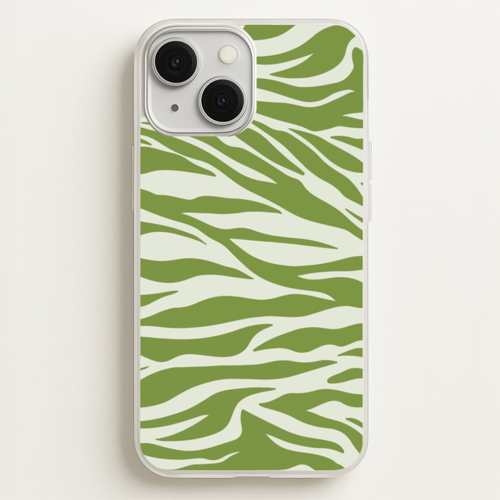 Abstract Green Print - Abstract Phone Case for iPhone 13 Mini