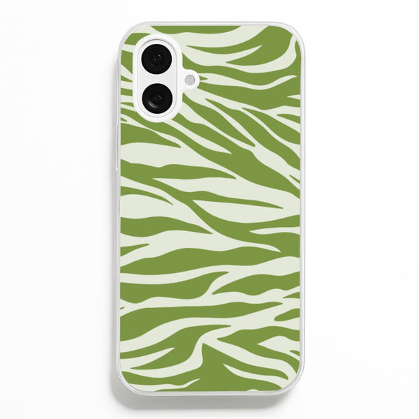 Abstract Green Print - Abstract Phone Case for iPhone 16 Plus
