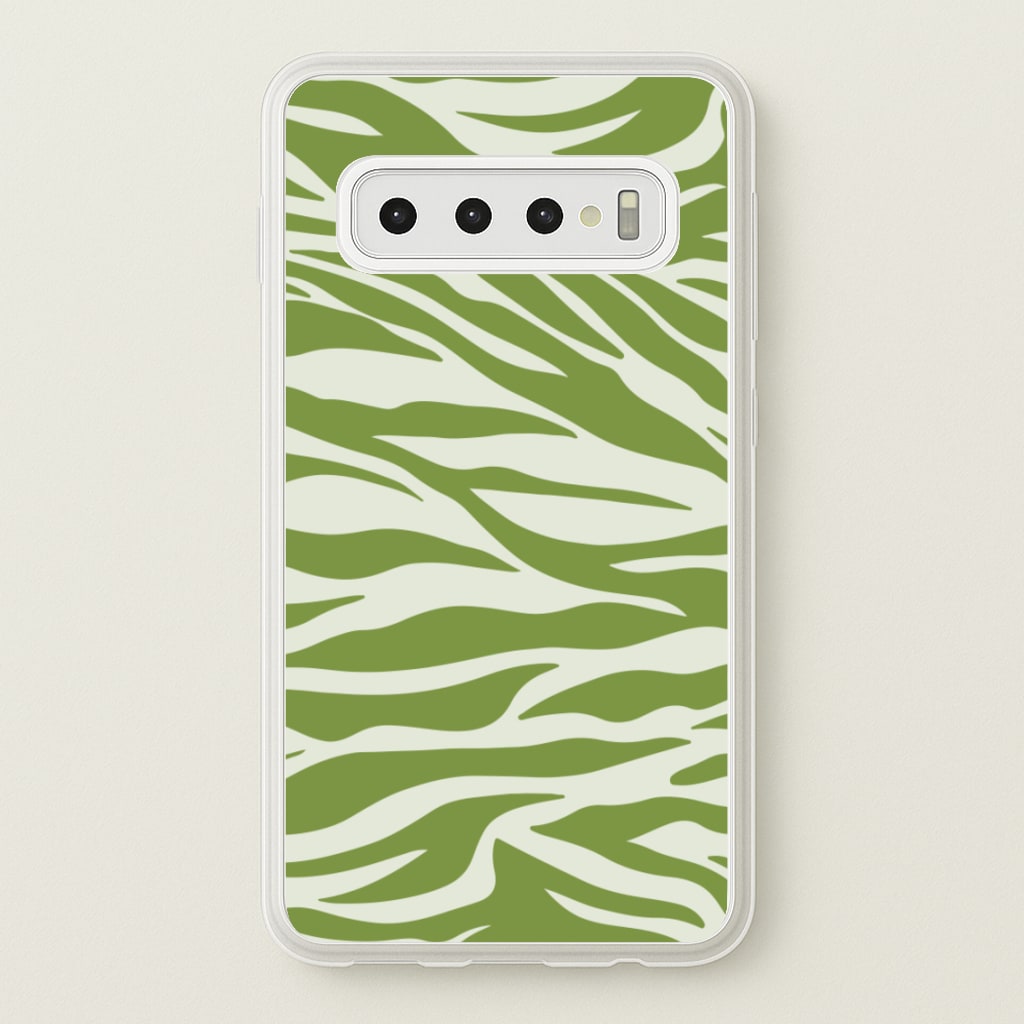 Abstract Green Print - Abstract Phone Case for Galaxy S10 Plus