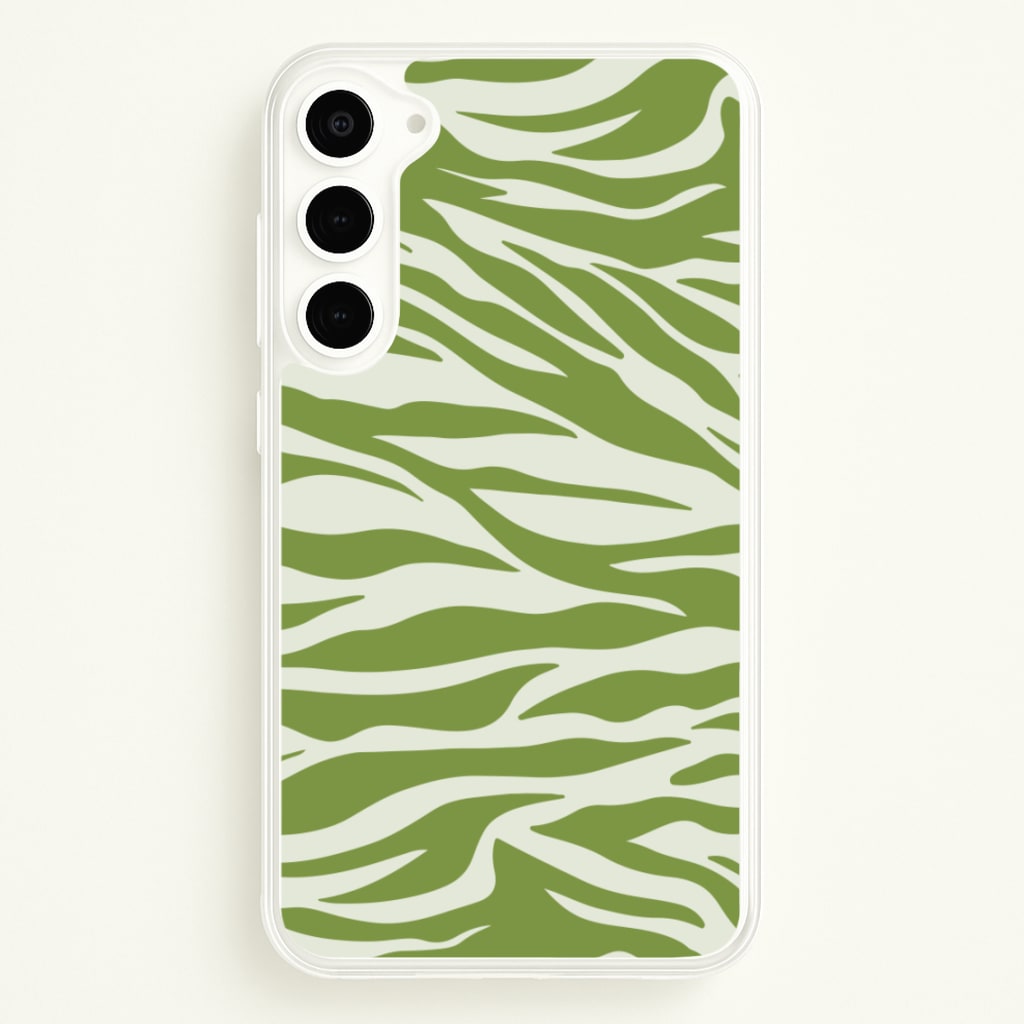 Abstract Green Print - Abstract Phone Case for Galaxy S23