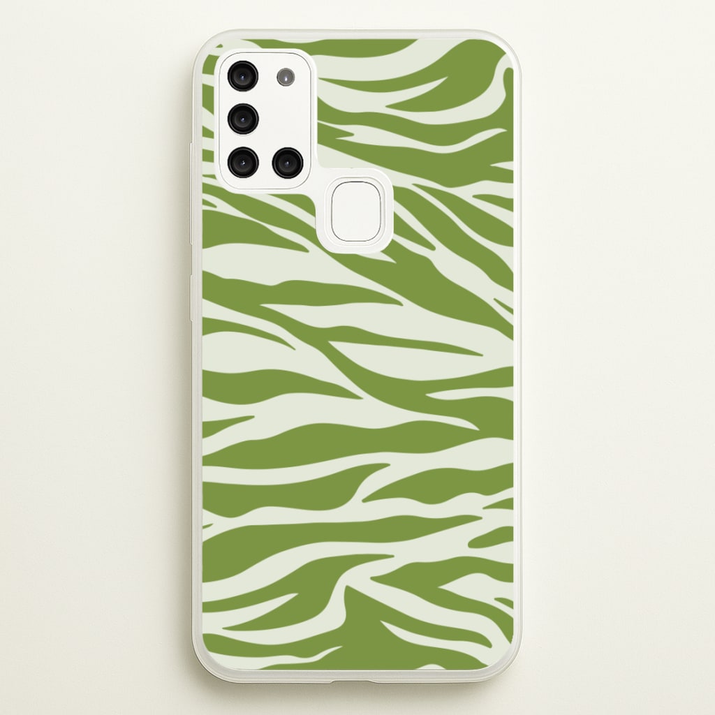 Abstract Green Print - Abstract Phone Case for Galaxy A21s