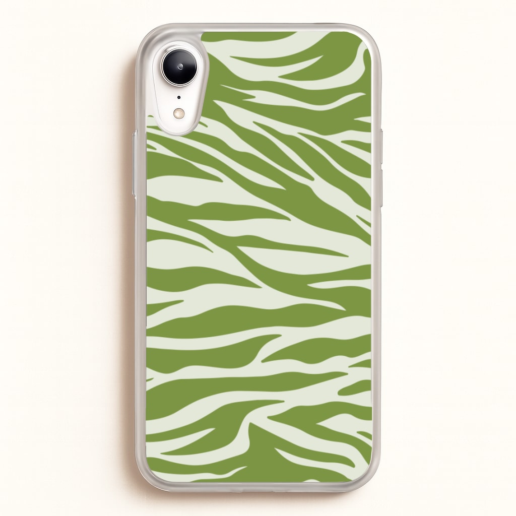 Abstract Green Print - Abstract Phone Case for iPhone XR