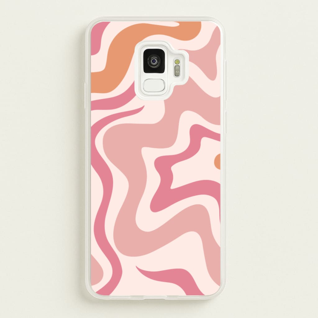 Pink Waves - Abstract Phone Case for Galaxy S9