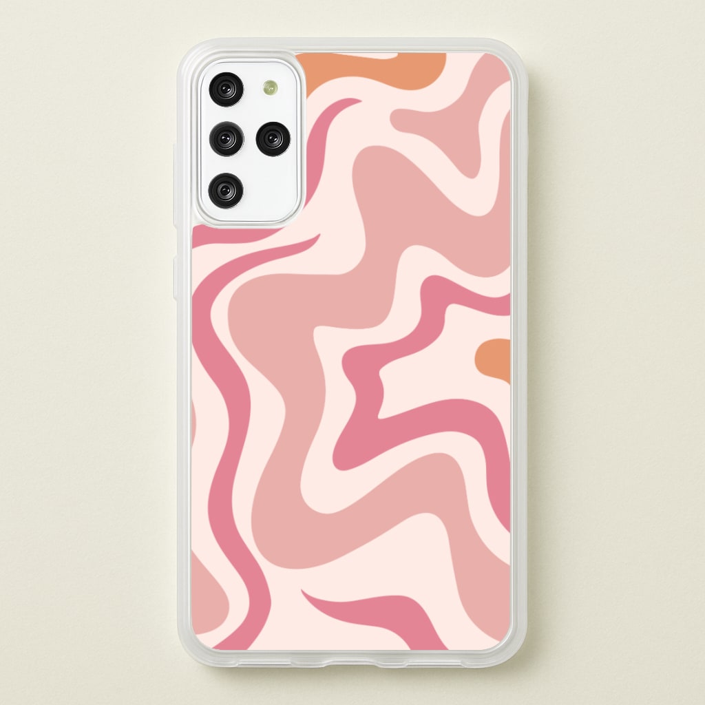 Pink Waves - Abstract Phone Case for Galaxy S20 Plus