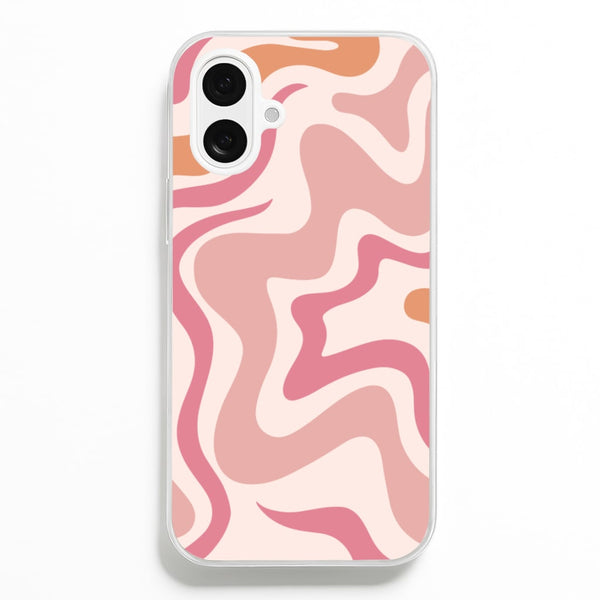 Pink Waves - Abstract Phone Case for iPhone 16 Plus