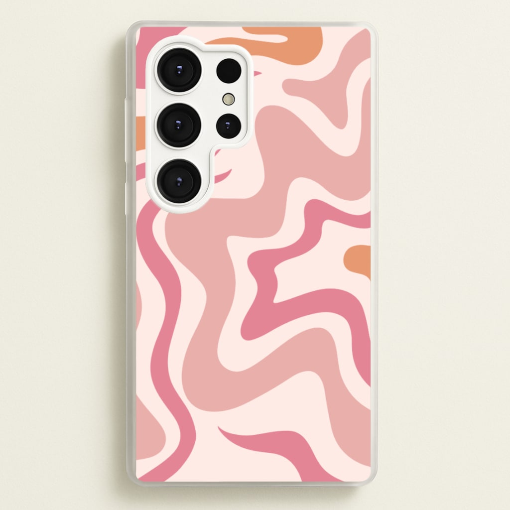 Pink Waves - Abstract Phone Case for Galaxy S25 Ultra