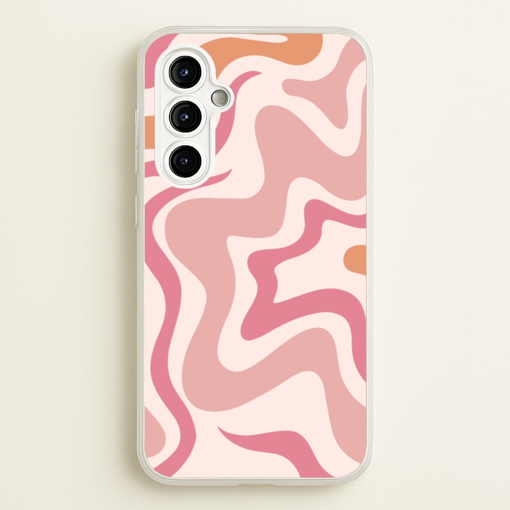 Pink Waves - Abstract Phone Case for Galaxy A54