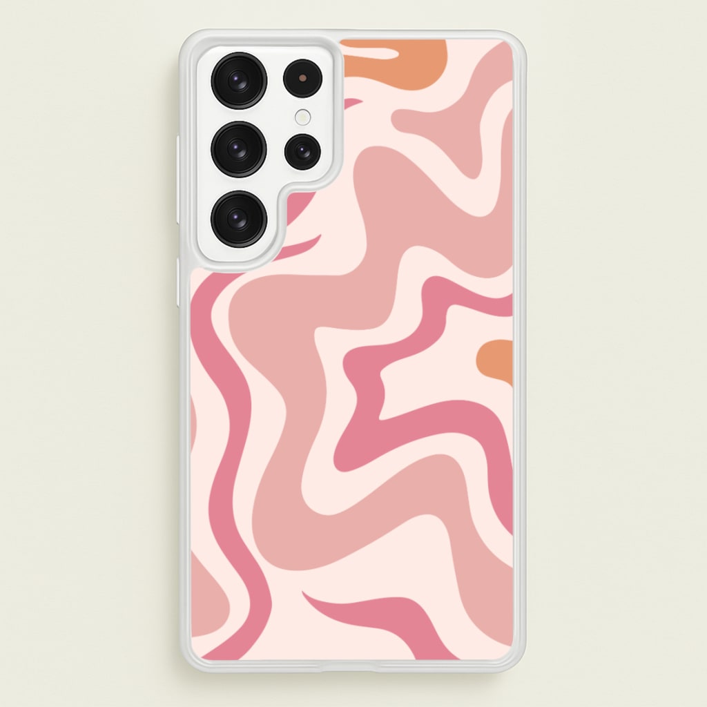 Pink Waves - Abstract Phone Case for Galaxy S22 Ultra
