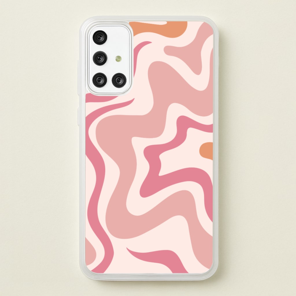 Pink Waves - Abstract Phone Case for Galaxy A71